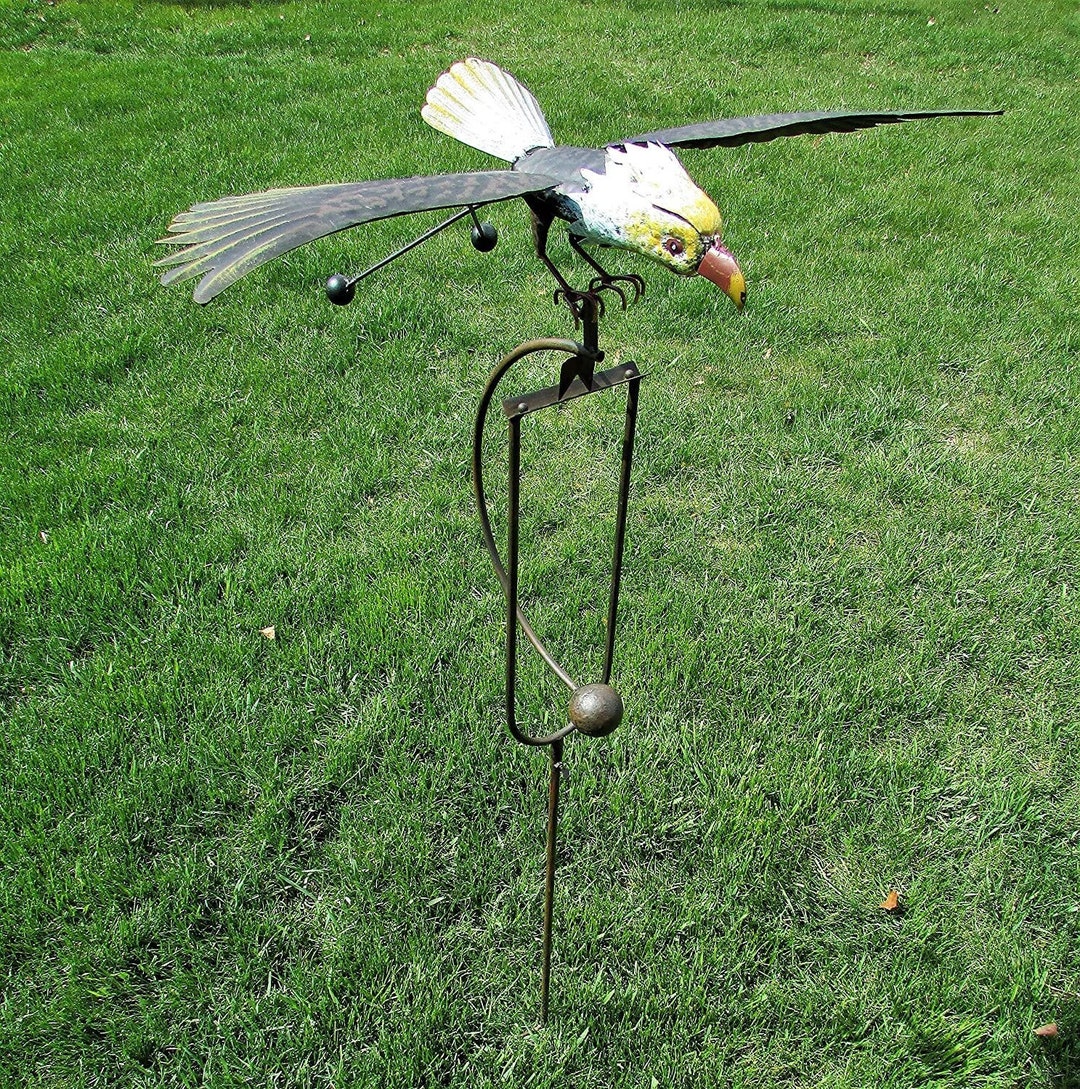 Metal American Bald Eagle Yard Stake Rocking Wind Spinner Whirlygig Garden Art Etsy