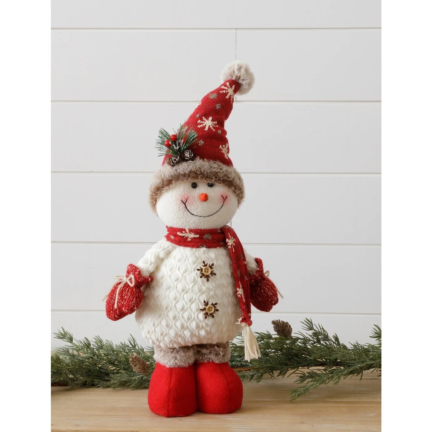 stuffed standing snowman