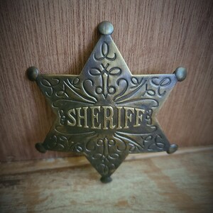 Nevada Virginia City Marshal Badge boxed antiqued brass western old west Nevada Virginia City Marshal Badge boxed antiqued brass western old west