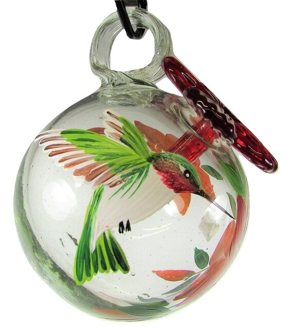 Parasol Hummingbird Feeder Mini Droplet Hand Blow Recycled Etsy