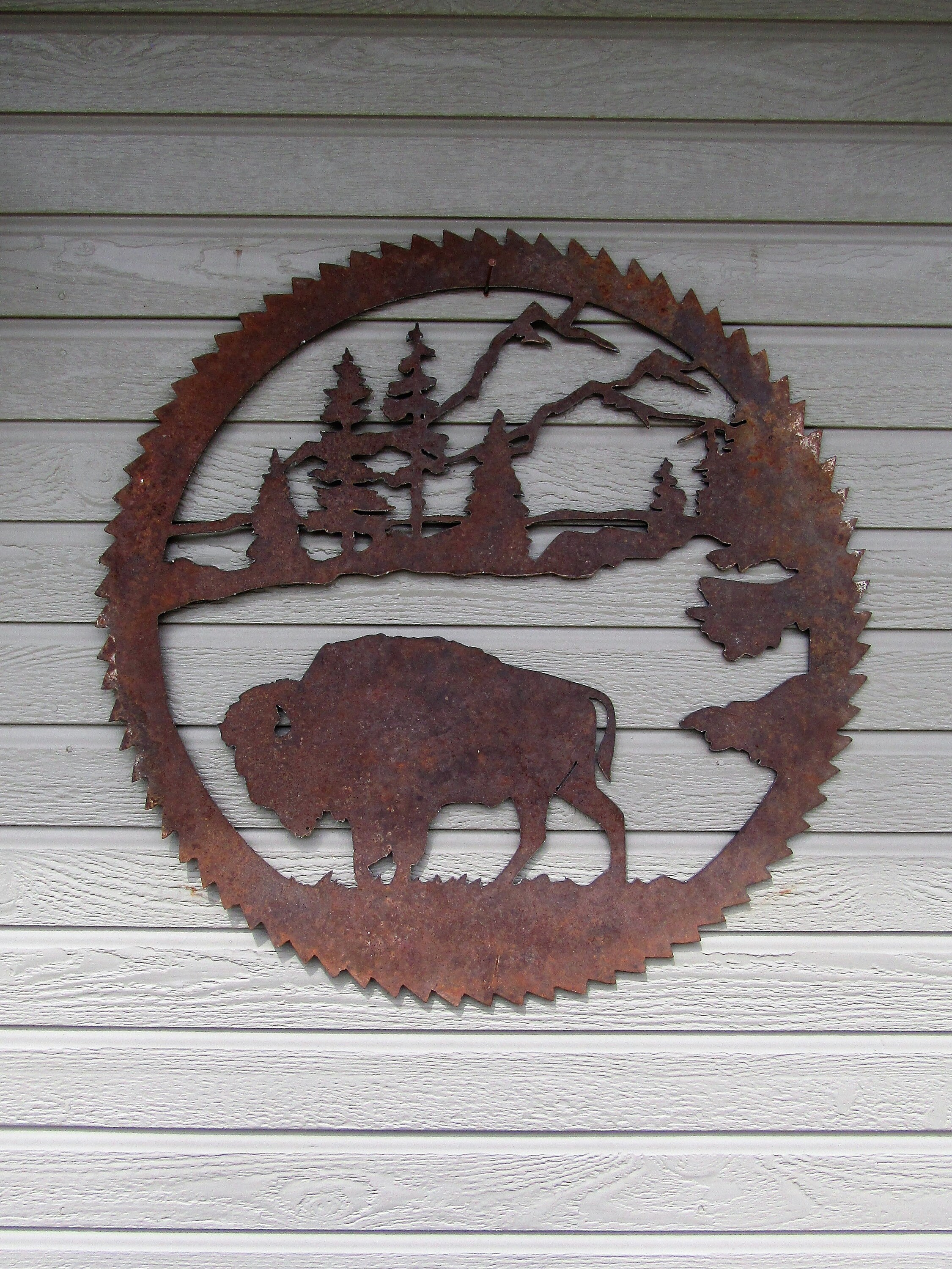 Old 28 Saw Blade Plasma Cut Buffalo One of a Etsy