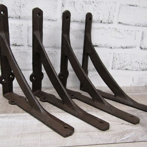 Set of 4 Cast Iron Shelf Brackets Antique Style Rustic Ironbridge 7.5" x 7.5"