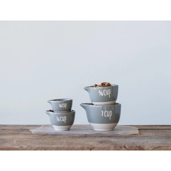 White Ceramic Measuring Cups