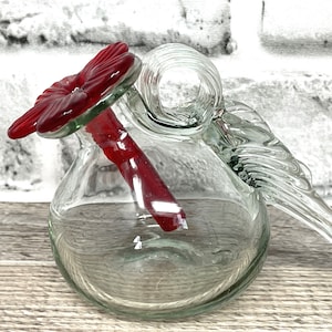 Parasol Hummingbird Feeder Pixie Mini Recycled Blown Glass Clear