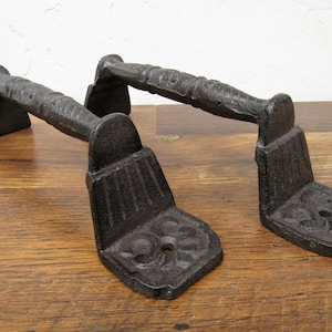 Set of 2 Antique Style 8.5" Large Cast Iron Rustic Cabinet Gate Pull Door Handle