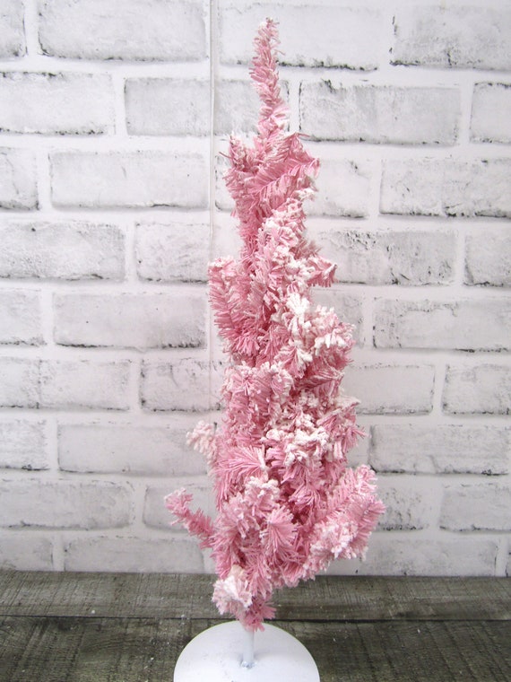 Pink flocked clearance christmas tree