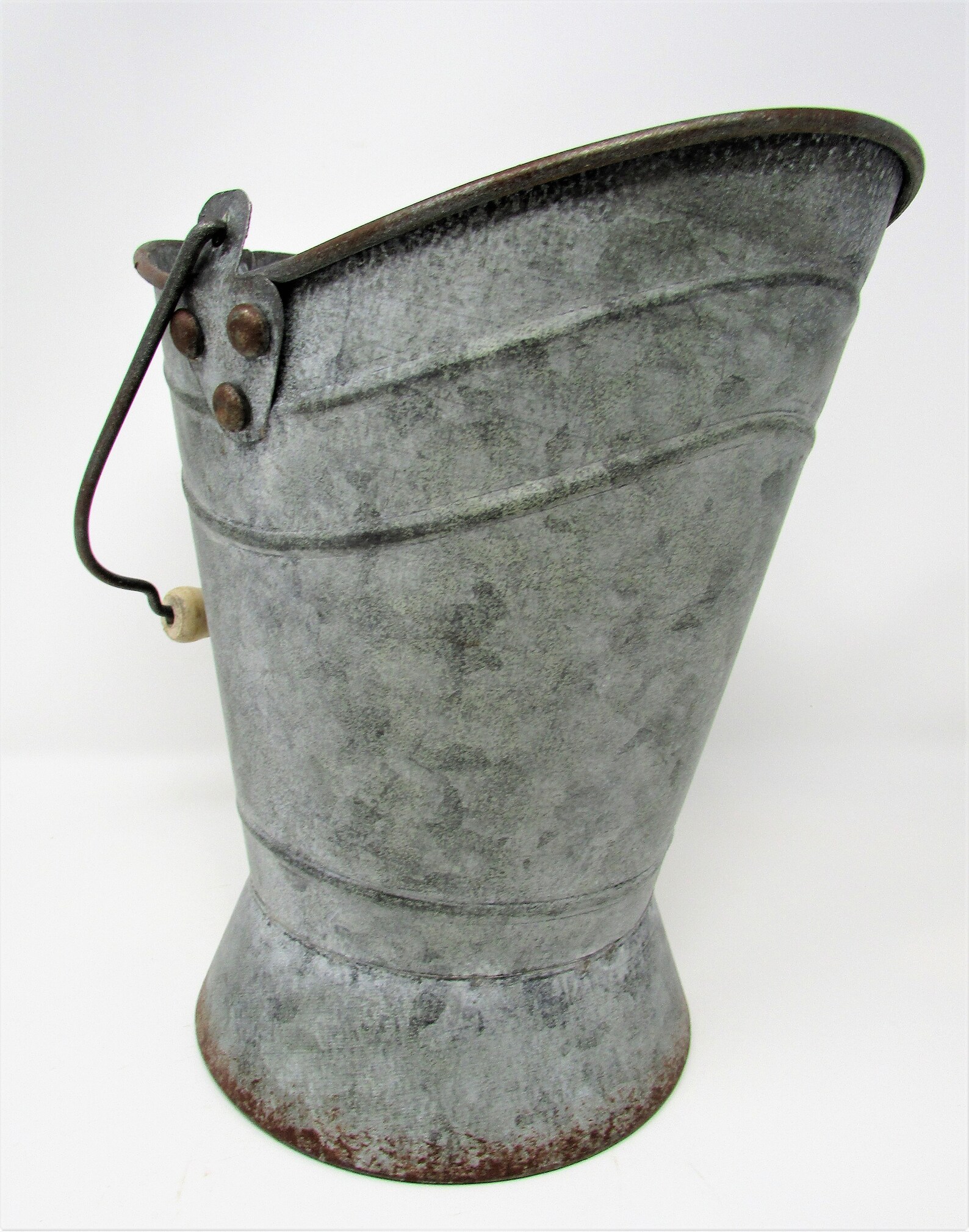 New Industrial Galvanized Metal Coal Bucket Pail Planter W/ Etsy
