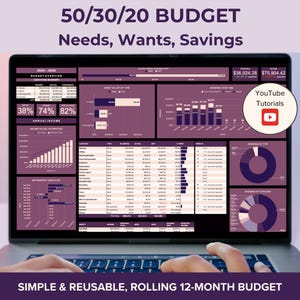Planner di budget 50/30/20: modello personalizzabile di Google Sheets (download digitale)