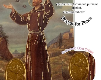 St.Francis of Assisi Prayer Card- Paperstock Holy Card- Laminated