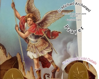 St.Michel The Archangel Prayer Card- Paperstock Holy Card- Laminated