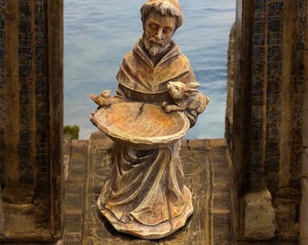 Heiliger Franziskus Figur: 11,5 ""Gartendekor aus Harz, Schutzpatron der Tiere."