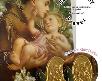 St Anthony of Padua Prayer Card- Paperstock Holy Card- Laminated -