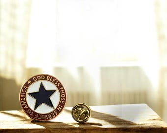 Blue Star Service Pin - Military Family Gift, Veteran Gift