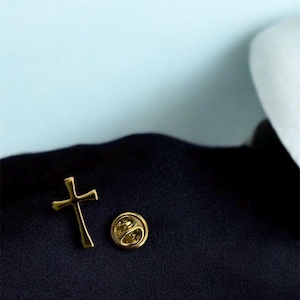 Cross Lapel Pin- Gold Plated Pin