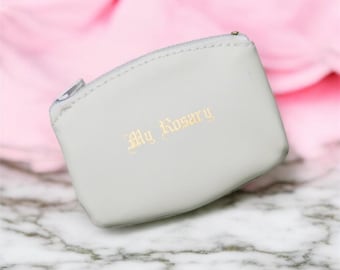 Vinyl Rosary Pouch: Elegant Zippered Rosary Case