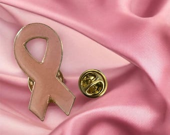 Pink Ribbon Lapel Pin: Breast Cancer Awareness Brooch - Survivor Gift