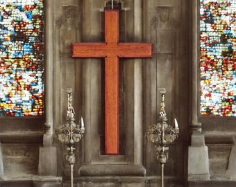 Cross Wall Hanging 6’ Inches - Mahogany Wood