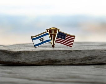 USA Israel Flag Lapel Pin – Faith & Freedom