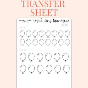 balloon royal icing transfer template printable balloon icing transfer sheet