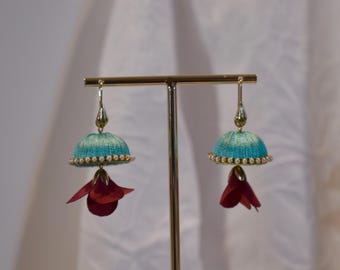 Handmade Silk Thread Earrings – Petal Charm, Customizable