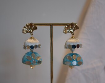 Handmade Ginkgo Leaf Dangle Earrings - Teardrop Wedding Jewelry