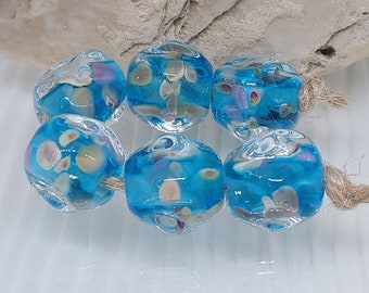 Handmade Artisan Lampwork Beads - Set of 6 Glass Beads 12mm