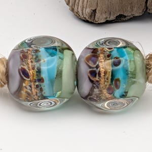 Lampwork Beads - Handmade Glass Bead Pair, 12mm