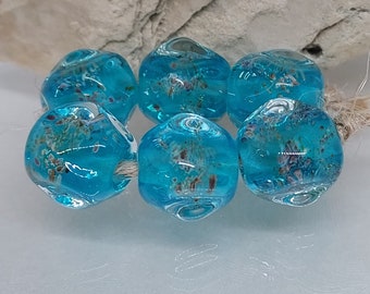 Handgefertigte Artisan Lampwork Beads - Set aus 6 Glasperlen