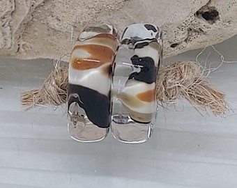 Handmade Artisan Lampwork Bead Pair, 5 x 11mm