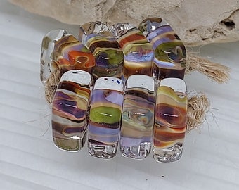 Handmade Artisan Lampwork Beads - Set of 8