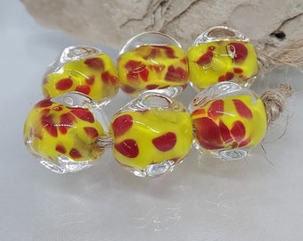 Handmade Artisan Lampwork Beads - Set of 6 Glass Beads 12mm