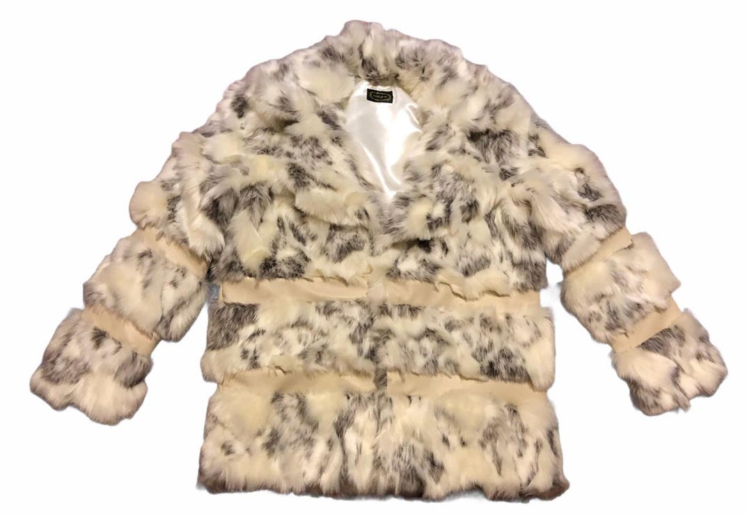Fawn Print Rabbit Fur Coat