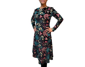 Embroidered Velvet Dress