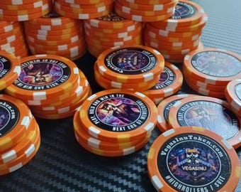 5-piece Vegas Inu Token VIT poker chips
