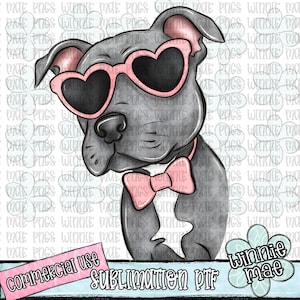 Blue Nose Pitbull-sublimatiebestand Valentines Dog PNG-bestanden sublimatie png – DTF-ontwerp,