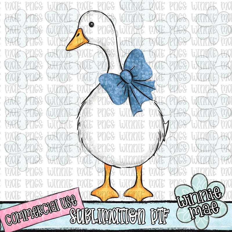 Goose With Blue Bow - Etsy