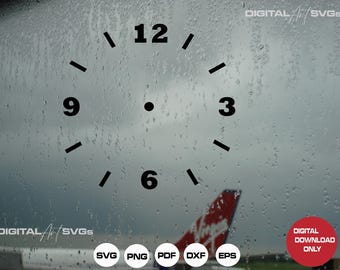 Clock Face SVG Template: DIY Clock Making, Laser Cutting (Digital Download)