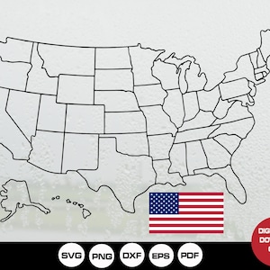 United States of America Outline SVG, US Silhouette Map Clipart for Crafting ,Perfect for Cricut Projects & Home Decor Gift