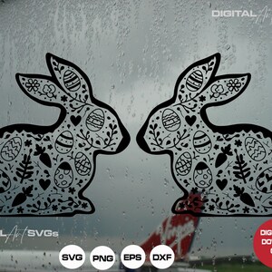 Floral Easter Bunny SVG, Spring svg, Happy Easter svg, Easter SVG with Flowers, Popular SVG Files for Cricut, Sublimation Designs Downloads