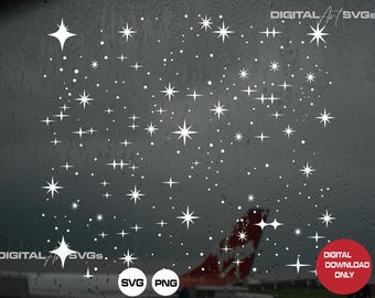 Starry Night SVG: Minimalist Sparkles Clipart (Digital Download)