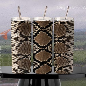 Snake Skin Tumbler Wrap 20oz | Skinny Tumbler Sublimation Designs, Seamless Pattern Digital Download for Crafting & DIY