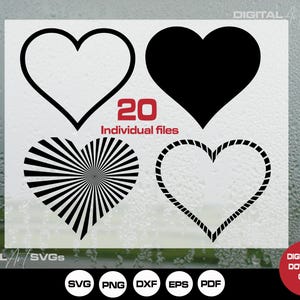 Heart Outline Digital Download | SVG, PNG, DXF, eps Files | heart svg | Instant Download