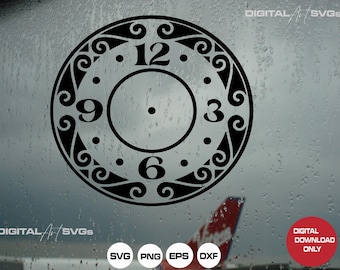 Clock Face SVG Template, DIY Laser Cut File (Digital Download)