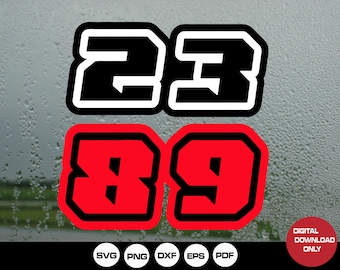 Dirt bike Motorcycle Number Cut Files, MX BMX Speed SVG Font for Custom Racing Numbers, Perfect Gift for Dirtbike Enthusiasts