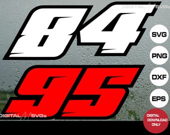 Dirt Bike Number SVG Cut Files: MX BMX Speed Font (Digital Download)