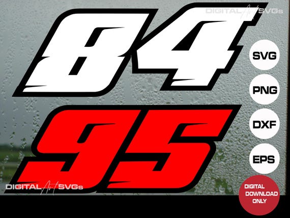 Dirt Bike Number SVG Cut Files: MX BMX Speed Font (Digital Download)