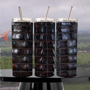 Crocodile Skin Tumbler Wrap 20oz | Skinny Tumbler Sublimation Design, Seamless Pattern for Crafting & DIY
