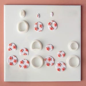 Geometric Polymer Clay Earring Cutters Set,Unique Graphic Pendant Shapes Matching Clay Molds,DIY Handmade Craft Tools Beginners