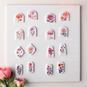 Watercolor Floral Waterslide Decals for Polymer Clay Earrings,Disposable Water Soluble Transfer Paper Clay Pendants,DIY Handcraft Supplies
