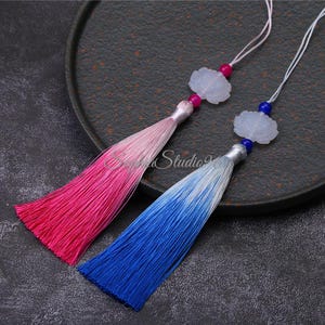 2Pcs Gradient Tassel Accessory Pendant Charm,Tassel length 5" Silk Tassel for Jewelry,Mala,Embellishments,Bookmarks,DIY